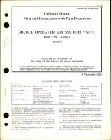 Overhaul Instructions with Parts Breakdown for Motor Operated Air Shutoff Valve Part No. 43030-1