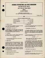 Overhaul Instructions with Parts for Suction Relief Valve - 866670 