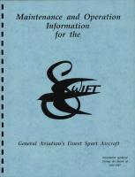 Maintenance and Operation Information for the Swift