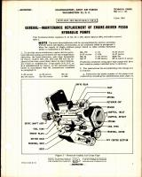 Maintenance Replacement of Engine-Driven Pesco Hydraulic Pumps