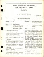 Overhaul Instructions with Parts Breakdown for Trim Actuator DC Motor - Part D593