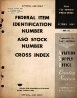 Federal Item Identification Number ASO Stock Number Cross Index Catalog of Navy Material