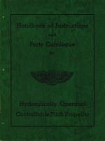 Handbook of Instructions and Parts Catalog for Hydraulically Operated Controllable Pitch Propeller