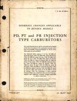 Overhaul Changes Applicable to Bendix Models PD, PT, and PR Injection Carburetors