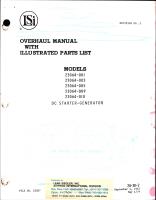 Overhaul Manual with Illustrated Parts List for DC Starter Generator