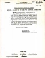 Calibration Voltages for Electrical Instruments