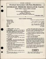 Overhaul Instructions w Parts Breakdown for Hydraulic Pressure Regulator Valve - Parts A-50116 and A-50116B 