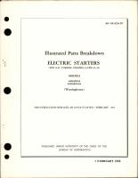 Illustrated Parts Breakdown for Electric Starters (Gas Turbine Engines - J34-WE-34, J34-WE-36) - Models A28A8544, A28A8544A