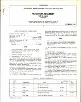 Instructions w Parts Breakdown for Actuator Assembly No 106128