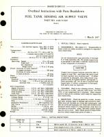 Overhaul Instructions with Parts Breakdown for Fuel Tank Sensing Air Supply Valve Part No. 1328-537607 