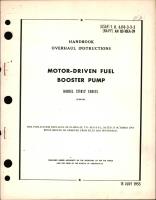 Overhaul Instructions for Motor-Driven Fuel Booster Pump Model 121812 Series