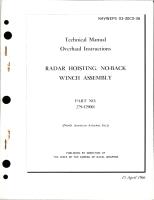 Overhaul Instructions for No-Back Radar Hoisting Winch Assembly - Part 279-529001