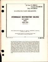 Illustrated Parts Breakdown for Hydraulic Restrictor Valves - Parts 400525 and 401856 Series