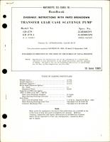 Overhaul Instructions with Parts for Transfer Gear Case Scavenge Pump - Models GD-279 and GD-279-1