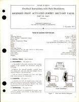 Overhaul Instructions with Parts for Solenoid Pilot Actuated Poppet Shut Off Valve - Part 106075