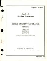 Overhaul Instructions for Direct Current Generator (Starter Generator) Types 30B37-3-A, 30B37-15-A, 30B37-17-A