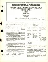 Overhaul Instructions with Parts Breakdown for Mechanism Assembly, Mechanical Advantage Changer Control Crank 5436647, 5436647-501 and 5436647-503 