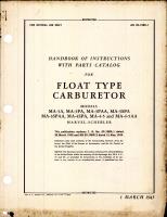 Handbook of Instructions with Parts Catalog for Float Type Carburetors