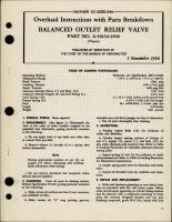 Overhaul Instructions with Parts Breakdown for Balanced Outlet Relief Valve - Part A-50134-1500 