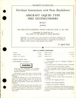 Overhaul Instructions with Parts Breakdown for Aircraft Liquid Type Fire Extinguishers - 870317