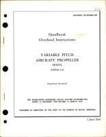 Overhaul Instructions for Variable Pitch Aircraft Propeller Model 432H60-341