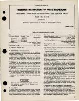 Overhaul Instructions with Parts Breakdown for Pneumatic Three Way Solenoid Operated Selector Valve - Part 11140-1