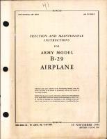 Erection and Maintenance Instructions for Army Model B-29 Airplane