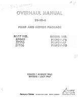 Overhaul Manual for Pump and Motor Package - Parts 57097, 57180, and 57186