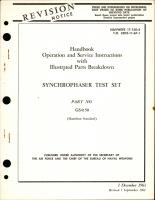 Operation, Service Instructions with Illustrated Parts Breakdown for Synchrophaser Test Set - Part GS4150