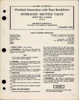 Overhaul Instructions with Parts for Hydraulic Shuttle Valve - Part A-50038