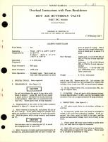 Overhaul Instructions with Parts Breakdown for Hot Air Butterfly Valve Part No. 501600