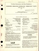 Overhaul Instructions with Parts for Solenoid Operated Hydraulic Three-Way Valve - Part 51244 