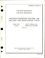 Overhaul Instructions with Parts Breakdown for 1" Diameter Electric Air Shutoff and Modulating Valve - Part 104568