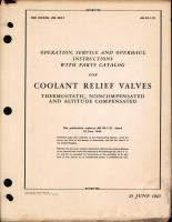 Operation, Service, & Overhaul Instructions with Parts Catalog for Thermostatic, Noncompensated & Altitude Compensated Coolant Relief Valves