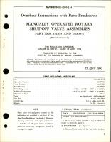 Overhaul Instructions with Parts Breakdown for Manually Operated Rotary Shut-Off Valve Assemblies - Parts 131835 and 131835-2