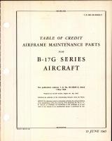 Table of Credit - Airplane Maintenance Parts - for B-17G Series