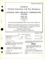Overhaul Instructions with Parts Breakdown for Temperature System Control Box - Parts 25430141-41 and 25430141-02