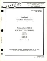 Overhaul Instructions for Variable Pitch Propeller - Models 43H60-359, 43H60-383, and 43H60-395