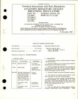 Overhaul Instructions with Parts Breakdown for Aviator's Miniature Oxygen Breathing Regulators - Parts 226-2004, 226-2004-2, 226-2004-3, and 226-27001