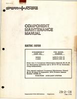 Component Maintenance Manual for Electric Motor - Part 396362 and 414469 
