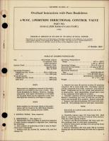 Overhaul Instructions with Parts Breakdown for 4-Way, 3-Position Directional Control Valve - Part 51540-12