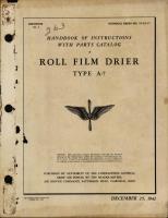 Handbook of Instructions with Parts Catalog for Type A-7 Roll Film Dryer