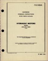 Overhaul Instructions with Parts Catalog for Hydraulic Motors - Models MF24-3906 Series