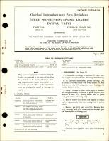 Overhaul Instructions with Parts Breakdown for Surge Protection Spring Loaded By-Pass Valve - Part 18930-13