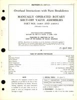 Overhaul Instructions with Parts Breakdown for Manually Operated Rotary Shut-Off Valve Assemblies Part No. 131835