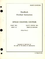 Overhaul Instructions for Single Channel Coupler Part No. 16007-1-A