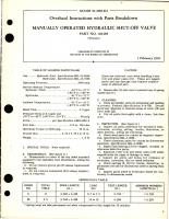 Overhaul Instructions with Parts for Manually Operated Hydraulic Shut Off Valve - Part 104485