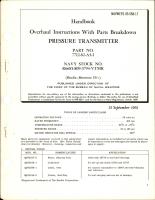 Overhaul Instructions with Parts Breakdown for Pressure Transmitter - Part 7712-82-A5-1