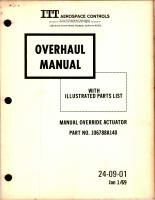 Overhaul Instructions with Illustrated Parts List for Manual Override Actuator - Part 106788A140