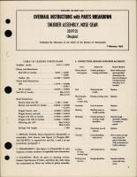 Overhaul Instructions with Parts Breakdown for Nose Gear Snubber Assembly - 3559125